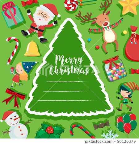 Christmas card with Santa and snowman Christmas card with Santa and snowman 50126379