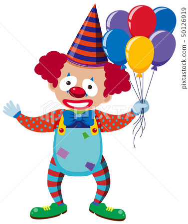 Clown with colorful balloons - Stock Illustration [50126919] - PIXTA