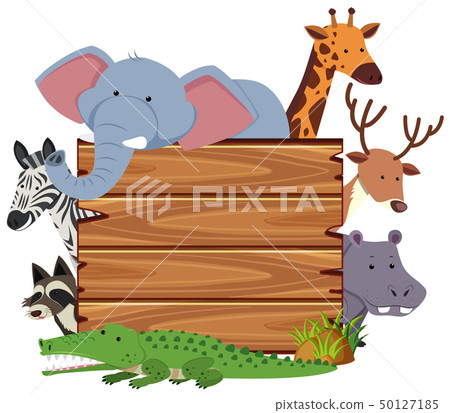 Blank board with cute animals Blank board with cute animals 50127185