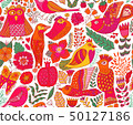 Seamless birds background. Textile composition, hand drawn style pattern. Vector illustration 50127186