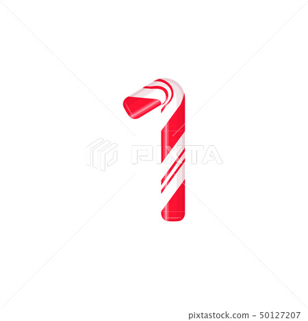Cane letter 1. Candy font elment. Sweet candy, lollipop latin letters. White letter with red stripes Cane letter 1. Candy font elment. Sweet candy, lollipop latin letters. White letter with red stripes 50127207