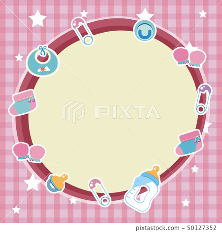 Border template with baby items Border template with baby items 50127352