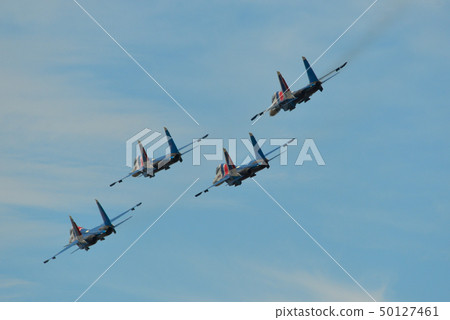 Su-30SM fighter jets flying in the sky Su-30SM fighter jets flying in the sky 50127461