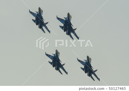 Su-30SM fighter jets flying in the sky Su-30SM fighter jets flying in the sky 50127465