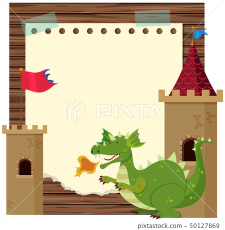 Border template with green dragon 50127869