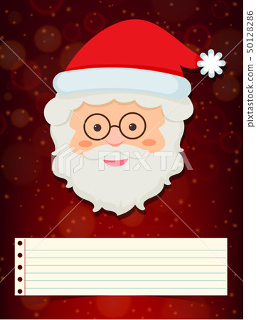 Christmas card template with santa 50128286