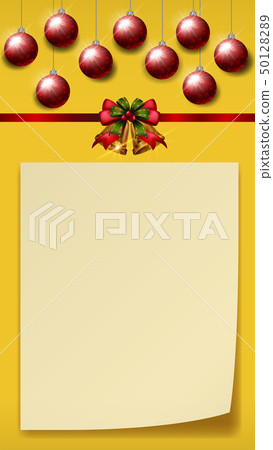 Paper template with christmas balls Paper template with christmas balls 50128289