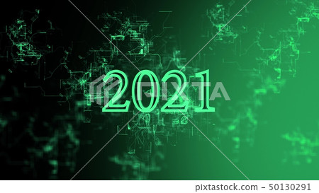 Digital network. Sign "2021" Digital network. Sign "2021" 50130291