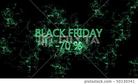 Digital network. Sign "Black Friday -70 percent" Digital network. Sign "Black Friday -70 percent" 50130341