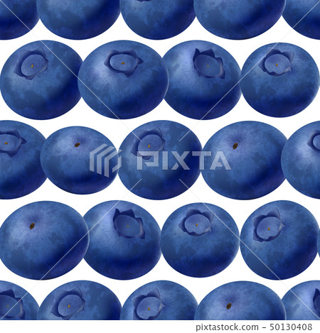 Seamless blueberries Pattern. 3d realistic vector berries 50130408
