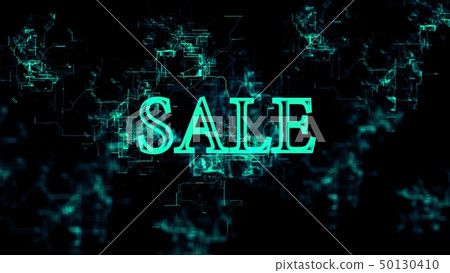 Digital network. Sign "Sale" 50130410