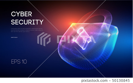 Coputer internet cyber security background. Cyber crime vector illustration. digital lock vector 50130845