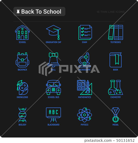Back to school thin line icons set - Stock Illustration [50131652] - PIXTA