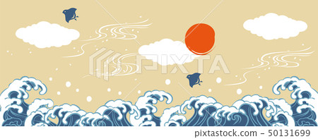 波水平海報 50131699