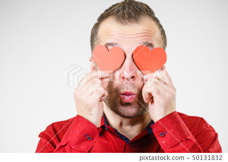 Man in love with hearts on eyes Man in love with hearts on eyes 50131832