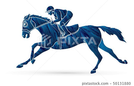 Jockey riding horse cartoon sport graphic vector Jockey riding horse cartoon sport graphic vector 50131880