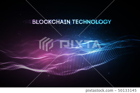 EPS 10. Blockchain technology background. Cryptocurrency fintech block chain network and programming 50133145