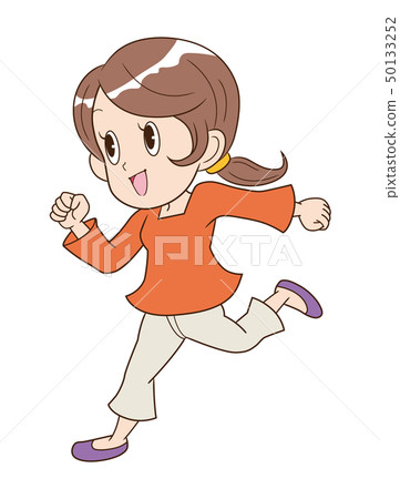 Run Jump Women - Stock Illustration [50133252] - PIXTA