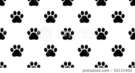 Dog Paw seamless vector footprint pattern kitten Dog Paw seamless vector footprint pattern kitten 50133400