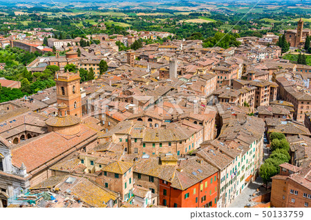 Aerial view of the cityscape of hilltop town Siena Aerial view of the cityscape of hilltop town Siena 50133759