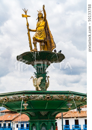 The Statue of Pachacuti at Plaza de Armas in Cusco 50133788