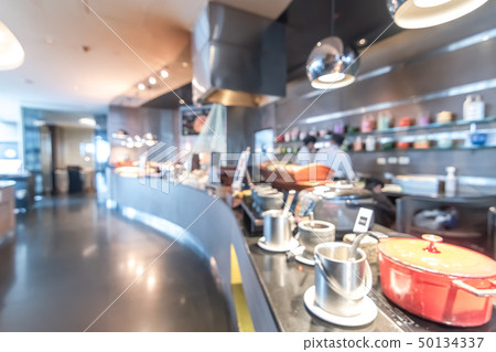 Buffet hotel restaurant interior blur background 50134337