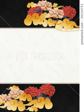 Background material-Board-Japanese paper-Peony-Japanese pattern-Somehow Chinese style Background material-Board-Japanese paper-Peony-Japanese pattern-Somehow Chinese style 50134751