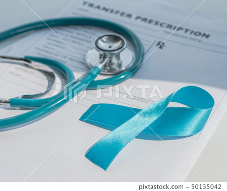 Blue ribbon symbolic of prostate cancer awareness Blue ribbon symbolic of prostate cancer awareness 50135042