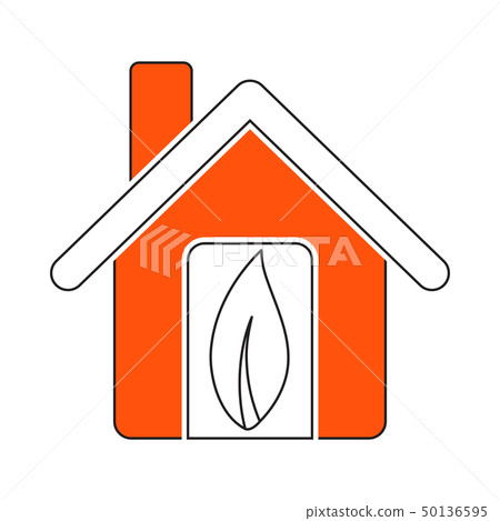 Ecological Home With Leaf Icon - Stock Illustration [50136595] - PIXTA