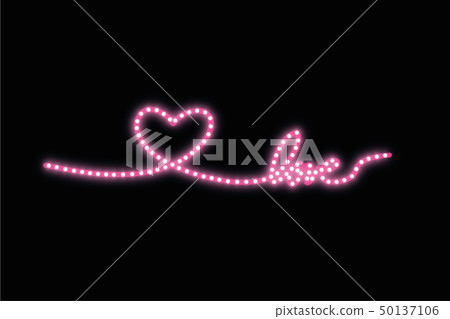 Track in the form of a strip of shiny LED strip in the shape of a heart on a transparent background Track in the form of a strip of shiny LED strip in the shape of a heart on a transparent background 50137106