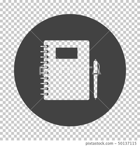 Exercise book with pen icon 50137115