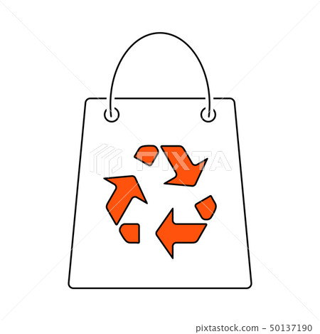 Shopping Bag With Recycle Sign Icon Shopping Bag With Recycle Sign Icon 50137190