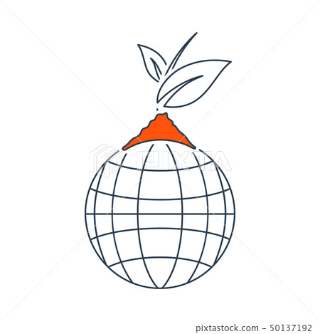 Planet With Sprout Icon Planet With Sprout Icon 50137192