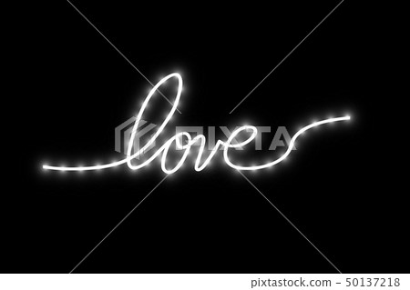 Track in the form of a strip of shiny LED strip in the shape of a heart on a transparent background 50137218