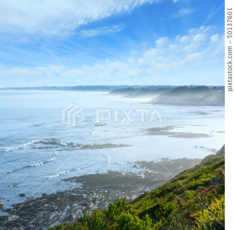 Morning ocean view from shore (Bay of Biscay). Morning ocean view from shore (Bay of Biscay). 50137601