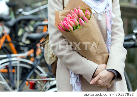 girl with tulips girl with tulips 50137958