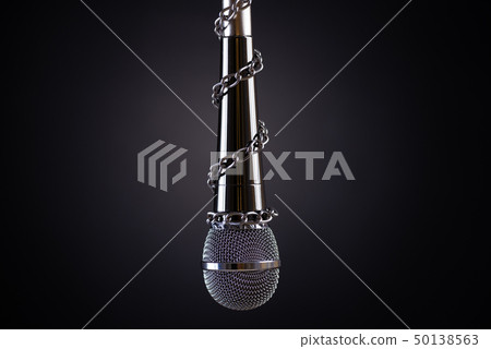 Microphone with a chain, PRESS FREEDOM Microphone with a chain, PRESS FREEDOM 50138563