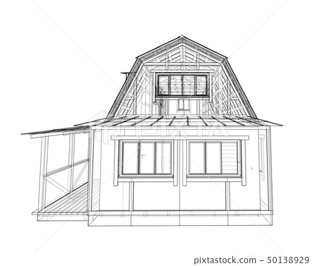 House sketch. Vector rendering of 3d 50138929