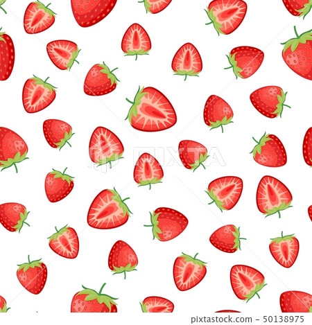 Berries strawberry with leaves seamless pattern Berries strawberry with leaves seamless pattern 50138975