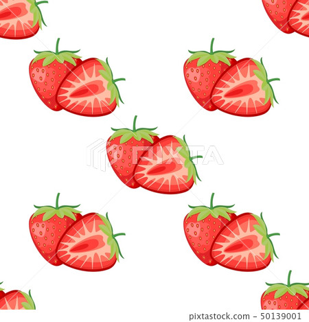 Berries strawberry with leaves seamless pattern Berries strawberry with leaves seamless pattern 50139001