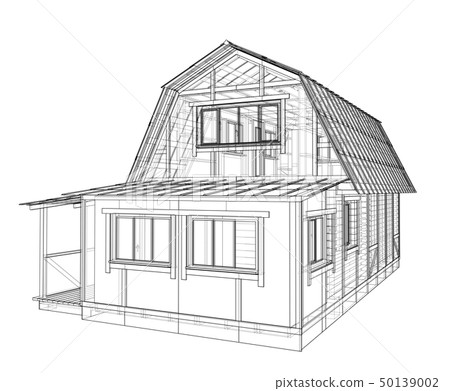 House sketch. Vector rendering of 3d 50139002