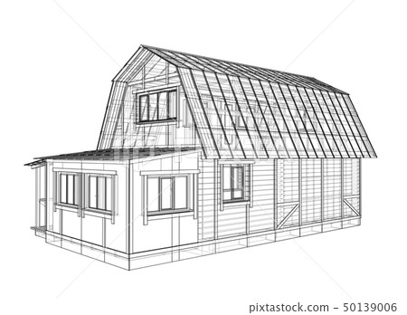 House sketch. Vector rendering of 3d House sketch. Vector rendering of 3d 50139006