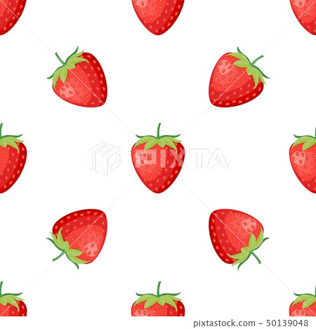 Berries strawberry with leaves seamless pattern 50139048