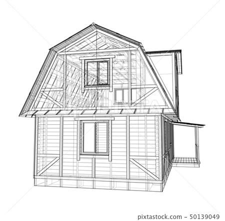 House sketch. Vector rendering of 3d 50139049