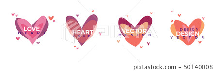 Creative red hearts icon set. Valentines day sign symbol template. Flat design. Love greeting card Creative red hearts icon set. Valentines day sign symbol template. Flat design. Love greeting card 50140008