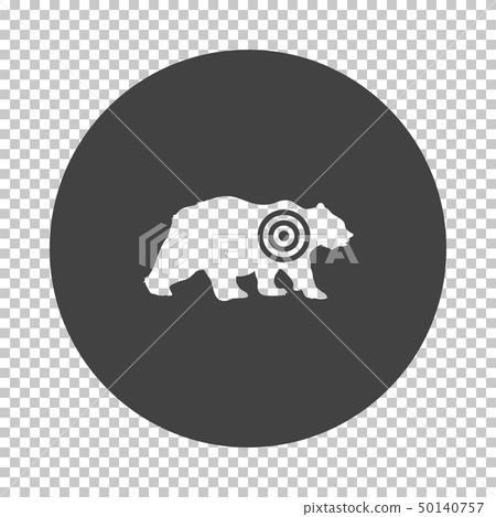 Bear silhouette with target  icon 50140757