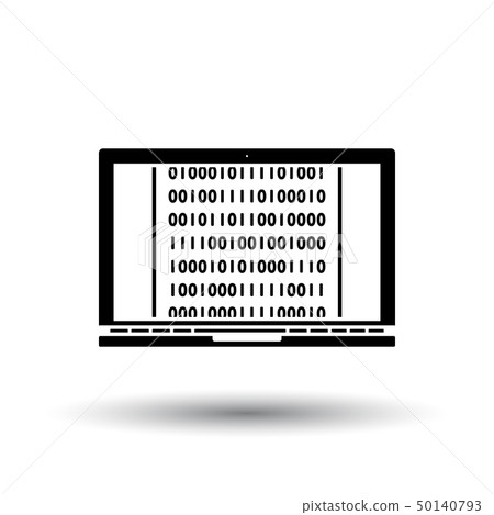 Laptop With Binary Code Icon Laptop With Binary Code Icon 50140793