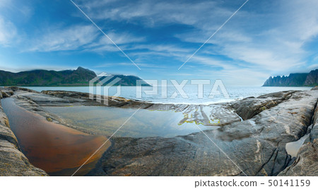 Summer Senja coast panorama (Jagged Ersfjord, Summer Senja coast panorama (Jagged Ersfjord, 50141159