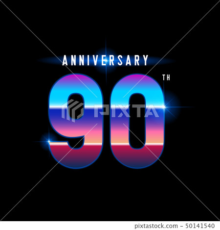 90 years anniversary celebration logotype. 50141540