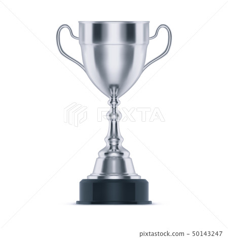Realistic or silver sport trophy for second place. 50143247